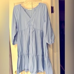 Mango tiered A-line dress with 3/4 sleeves, size 6